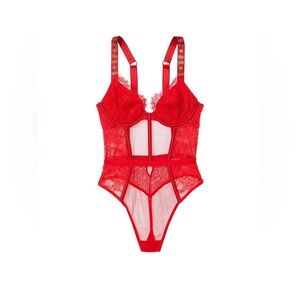 Victorias Secret VERY SEXY
Shine Strap Unlined Lace & Mesh Teddy Medium NWOT!
